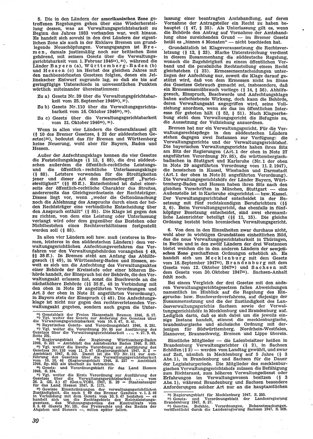 Neue Justiz (NJ), Zeitschrift für Recht und Rechtswissenschaft [Sowjetische Besatzungszone (SBZ) Deutschland], 2. Jahrgang 1948, Seite 30 (NJ SBZ Dtl. 1948, S. 30)