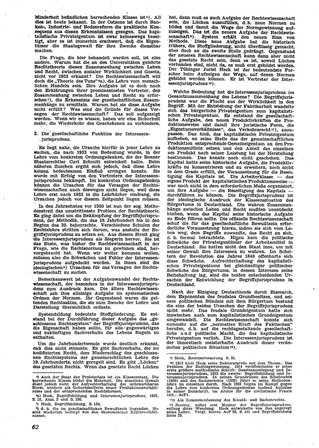 Neue Justiz (NJ), Zeitschrift für Recht und Rechtswissenschaft [Sowjetische Besatzungszone (SBZ) Deutschland], 2. Jahrgang 1948, Seite 62 (NJ SBZ Dtl. 1948, S. 62)