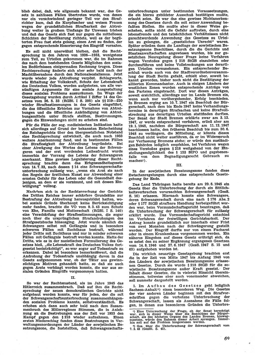 Neue Justiz (NJ), Zeitschrift für Recht und Rechtswissenschaft [Sowjetische Besatzungszone (SBZ) Deutschland], 2. Jahrgang 1948, Seite 69 (NJ SBZ Dtl. 1948, S. 69)