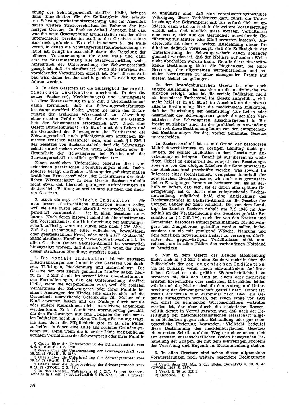 Neue Justiz (NJ), Zeitschrift für Recht und Rechtswissenschaft [Sowjetische Besatzungszone (SBZ) Deutschland], 2. Jahrgang 1948, Seite 70 (NJ SBZ Dtl. 1948, S. 70)