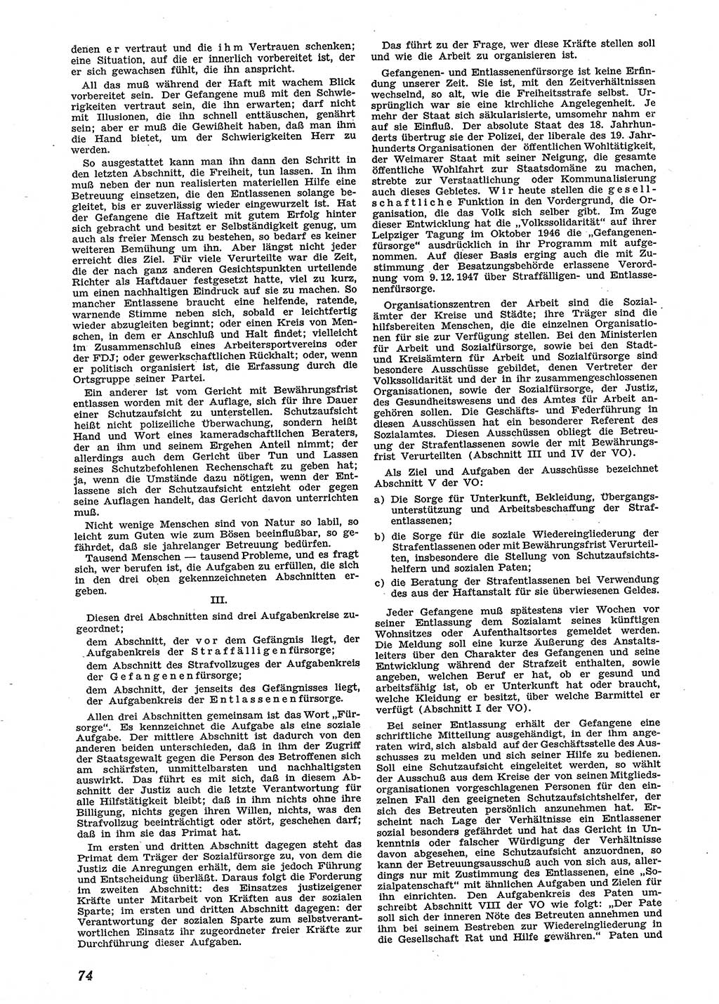 Neue Justiz (NJ), Zeitschrift für Recht und Rechtswissenschaft [Sowjetische Besatzungszone (SBZ) Deutschland], 2. Jahrgang 1948, Seite 74 (NJ SBZ Dtl. 1948, S. 74)