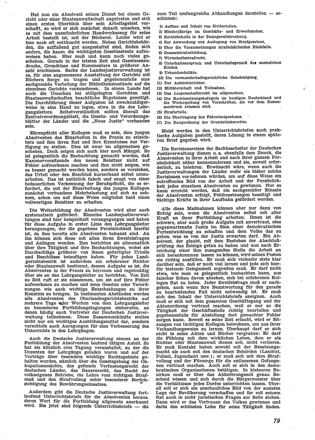 Neue Justiz (NJ), Zeitschrift für Recht und Rechtswissenschaft [Sowjetische Besatzungszone (SBZ) Deutschland], 2. Jahrgang 1948, Seite 79 (NJ SBZ Dtl. 1948, S. 79)