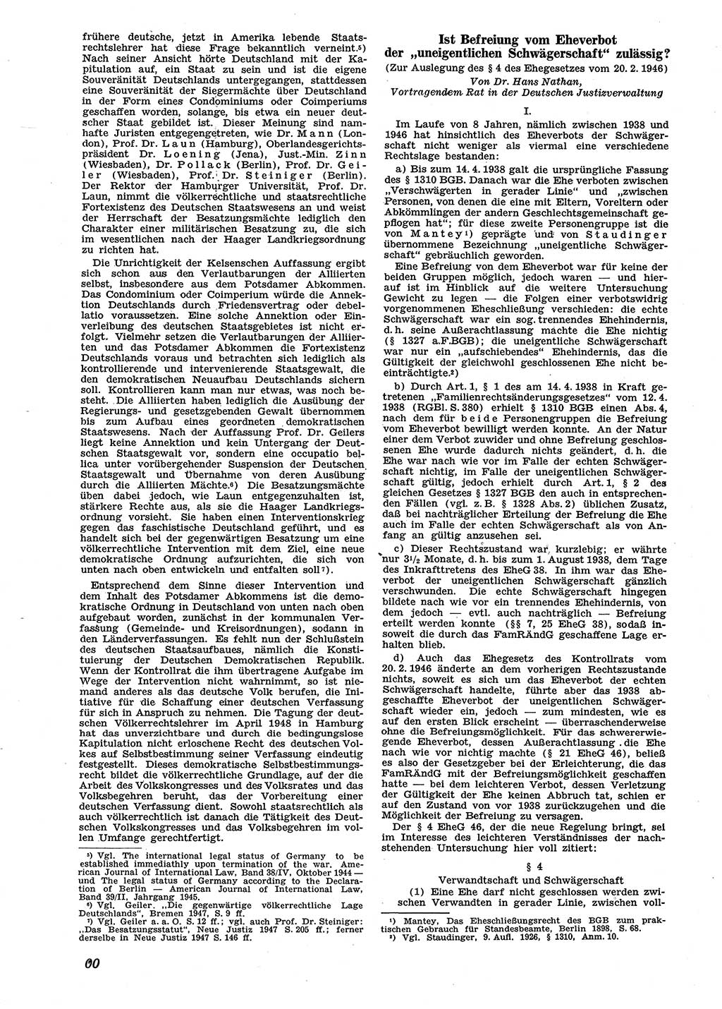 Neue Justiz (NJ), Zeitschrift für Recht und Rechtswissenschaft [Sowjetische Besatzungszone (SBZ) Deutschland], 2. Jahrgang 1948, Seite 100 (NJ SBZ Dtl. 1948, S. 100)