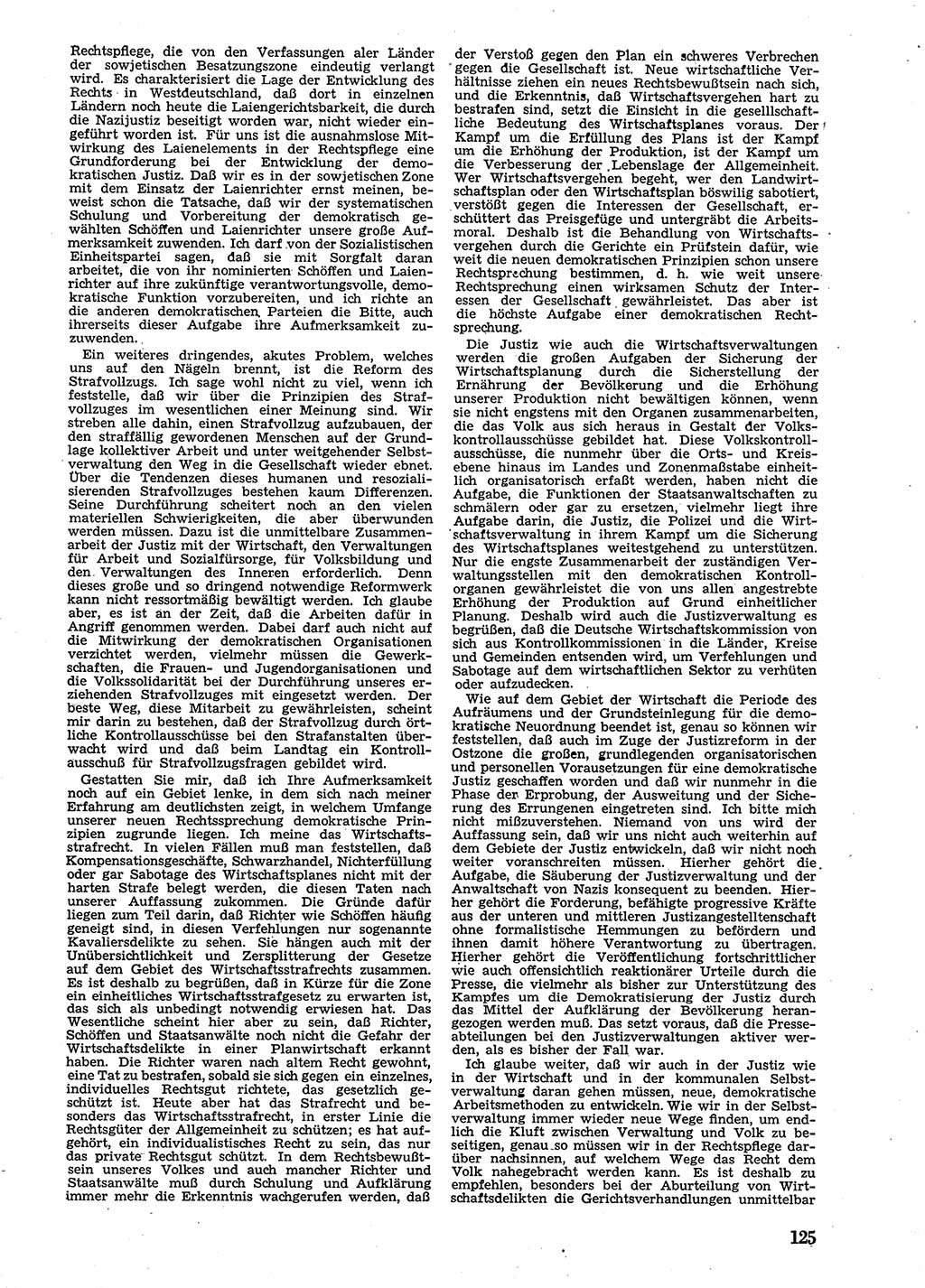 Neue Justiz (NJ), Zeitschrift für Recht und Rechtswissenschaft [Sowjetische Besatzungszone (SBZ) Deutschland], 2. Jahrgang 1948, Seite 125 (NJ SBZ Dtl. 1948, S. 125)