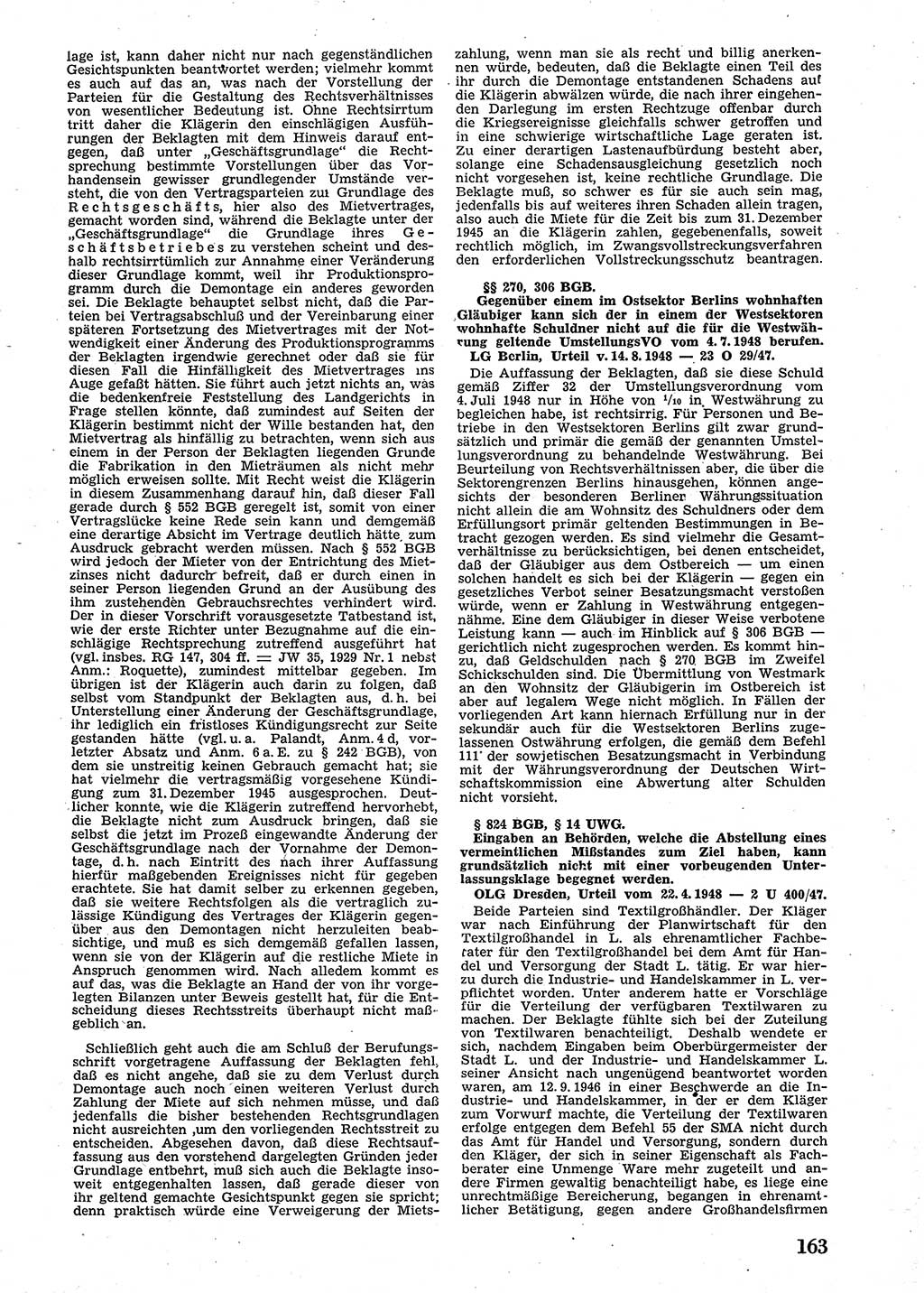Neue Justiz (NJ), Zeitschrift für Recht und Rechtswissenschaft [Sowjetische Besatzungszone (SBZ) Deutschland], 2. Jahrgang 1948, Seite 163 (NJ SBZ Dtl. 1948, S. 163)
