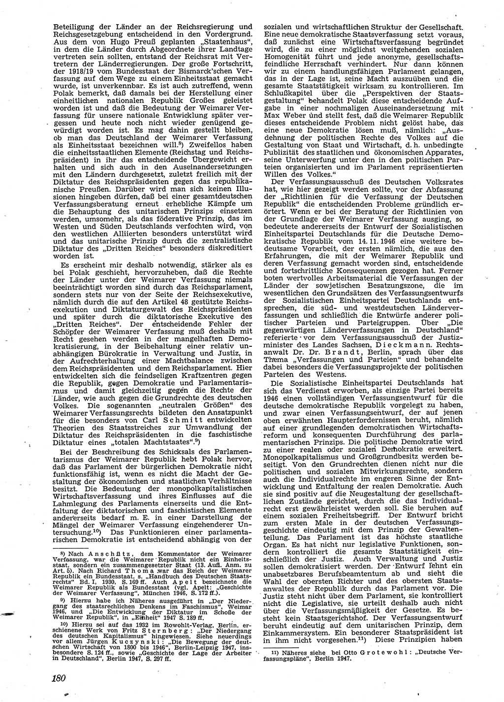 Neue Justiz (NJ), Zeitschrift für Recht und Rechtswissenschaft [Sowjetische Besatzungszone (SBZ) Deutschland], 2. Jahrgang 1948, Seite 180 (NJ SBZ Dtl. 1948, S. 180)