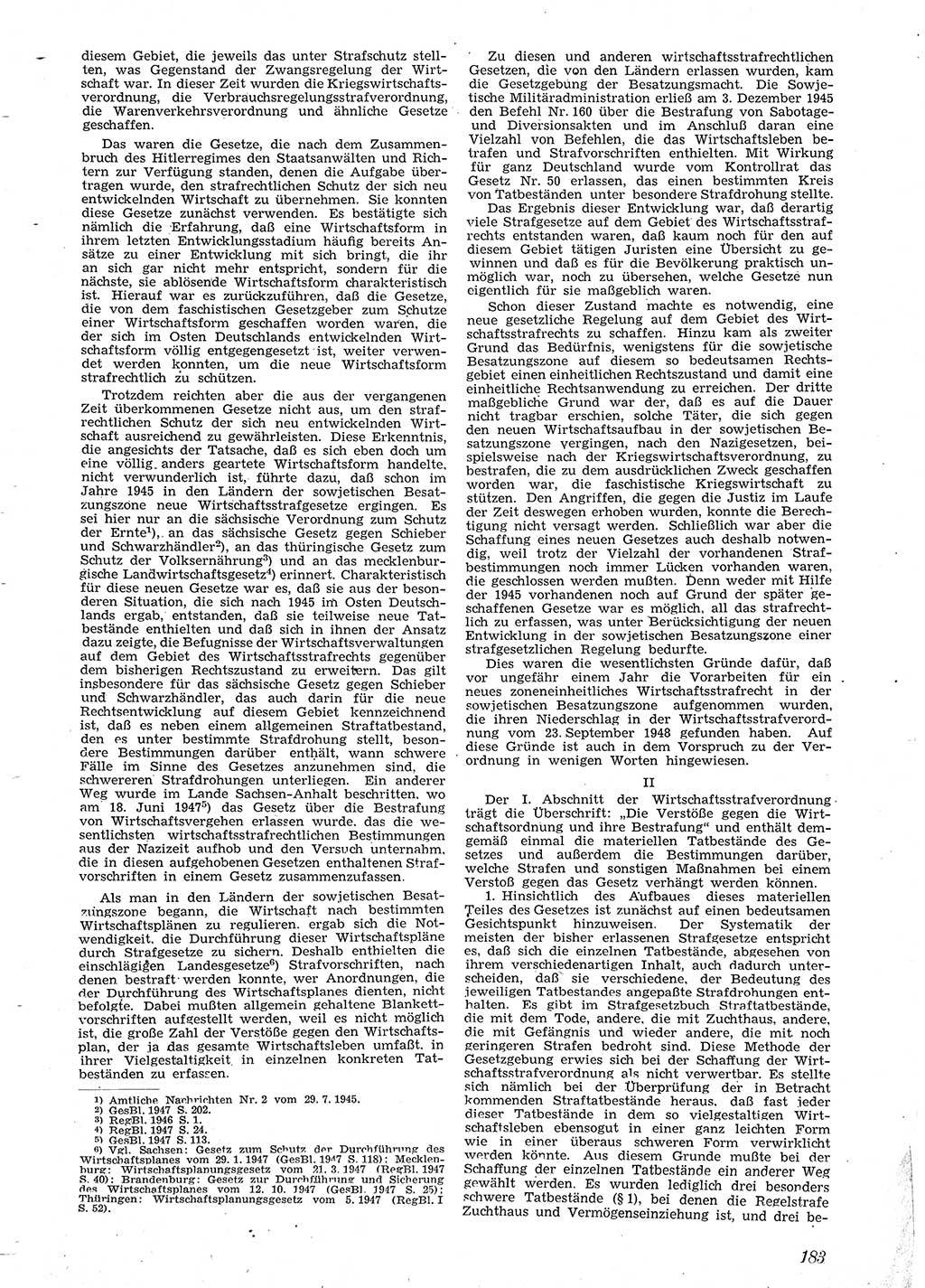 Neue Justiz (NJ), Zeitschrift für Recht und Rechtswissenschaft [Sowjetische Besatzungszone (SBZ) Deutschland], 2. Jahrgang 1948, Seite 183 (NJ SBZ Dtl. 1948, S. 183)