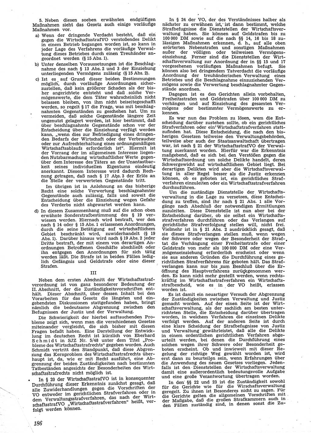 Neue Justiz (NJ), Zeitschrift für Recht und Rechtswissenschaft [Sowjetische Besatzungszone (SBZ) Deutschland], 2. Jahrgang 1948, Seite 186 (NJ SBZ Dtl. 1948, S. 186)