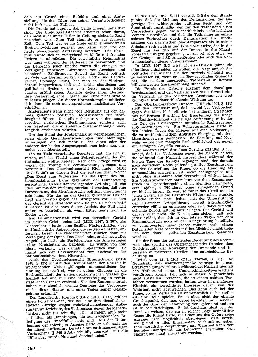 Neue Justiz (NJ), Zeitschrift für Recht und Rechtswissenschaft [Sowjetische Besatzungszone (SBZ) Deutschland], 2. Jahrgang 1948, Seite 190 (NJ SBZ Dtl. 1948, S. 190)