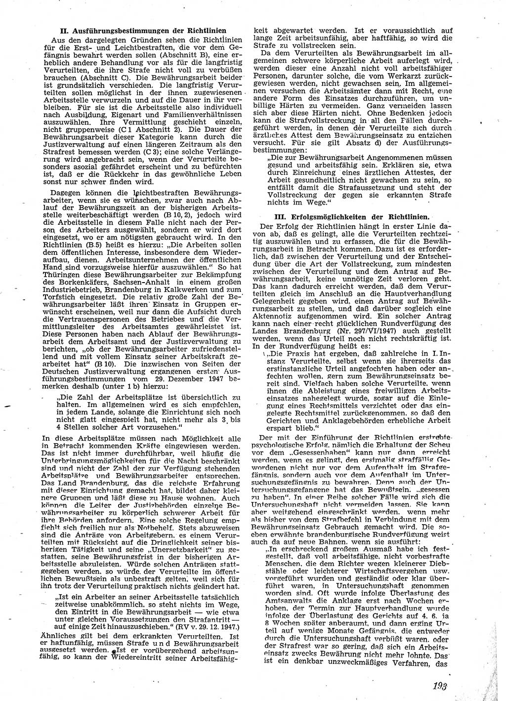 Neue Justiz (NJ), Zeitschrift für Recht und Rechtswissenschaft [Sowjetische Besatzungszone (SBZ) Deutschland], 2. Jahrgang 1948, Seite 193 (NJ SBZ Dtl. 1948, S. 193)