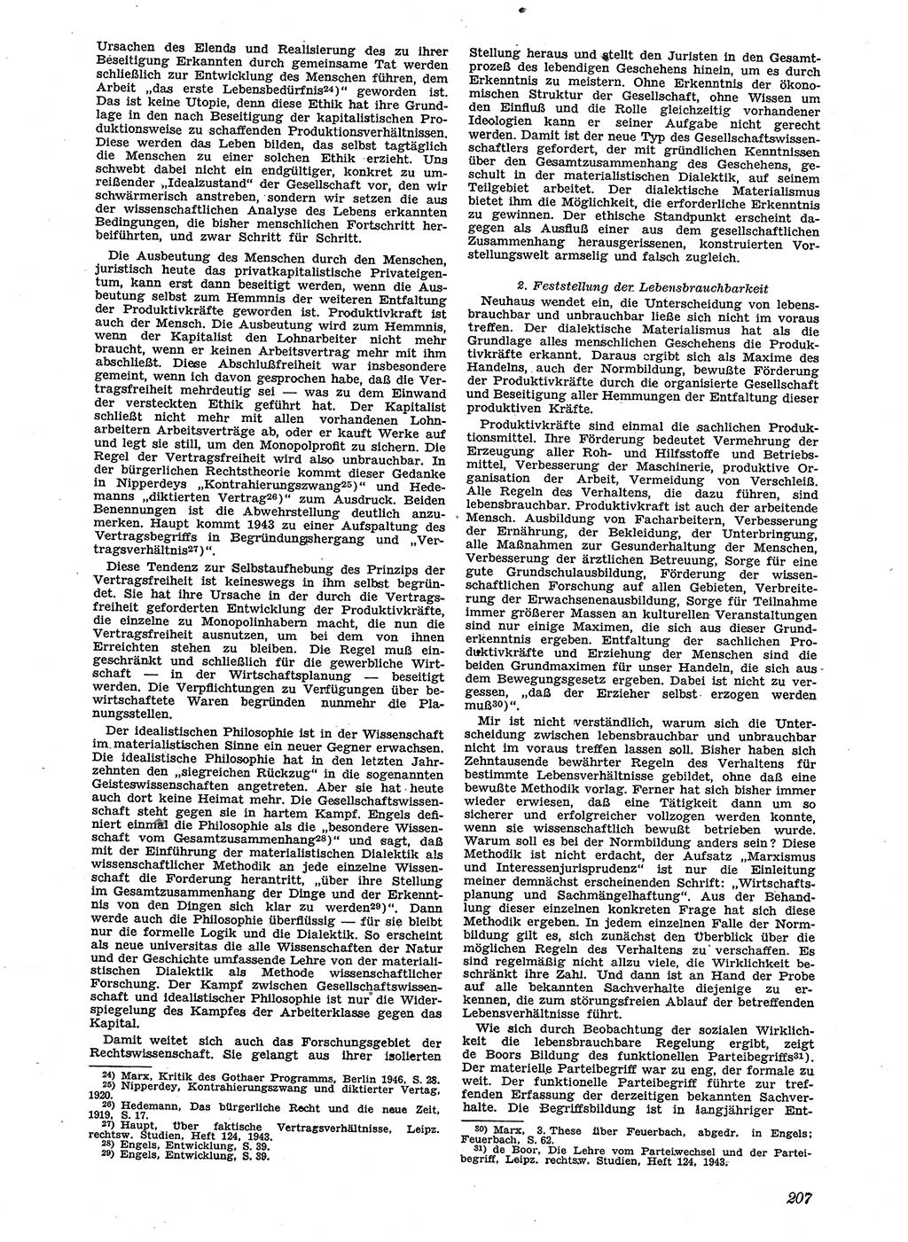 Neue Justiz (NJ), Zeitschrift für Recht und Rechtswissenschaft [Sowjetische Besatzungszone (SBZ) Deutschland], 2. Jahrgang 1948, Seite 207 (NJ SBZ Dtl. 1948, S. 207)