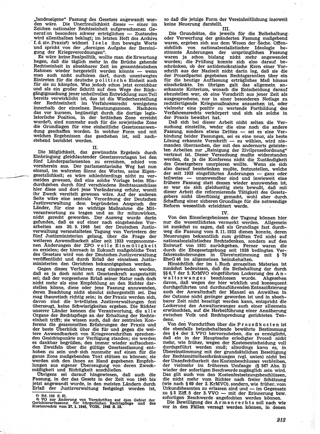 Neue Justiz (NJ), Zeitschrift für Recht und Rechtswissenschaft [Sowjetische Besatzungszone (SBZ) Deutschland], 2. Jahrgang 1948, Seite 213 (NJ SBZ Dtl. 1948, S. 213)