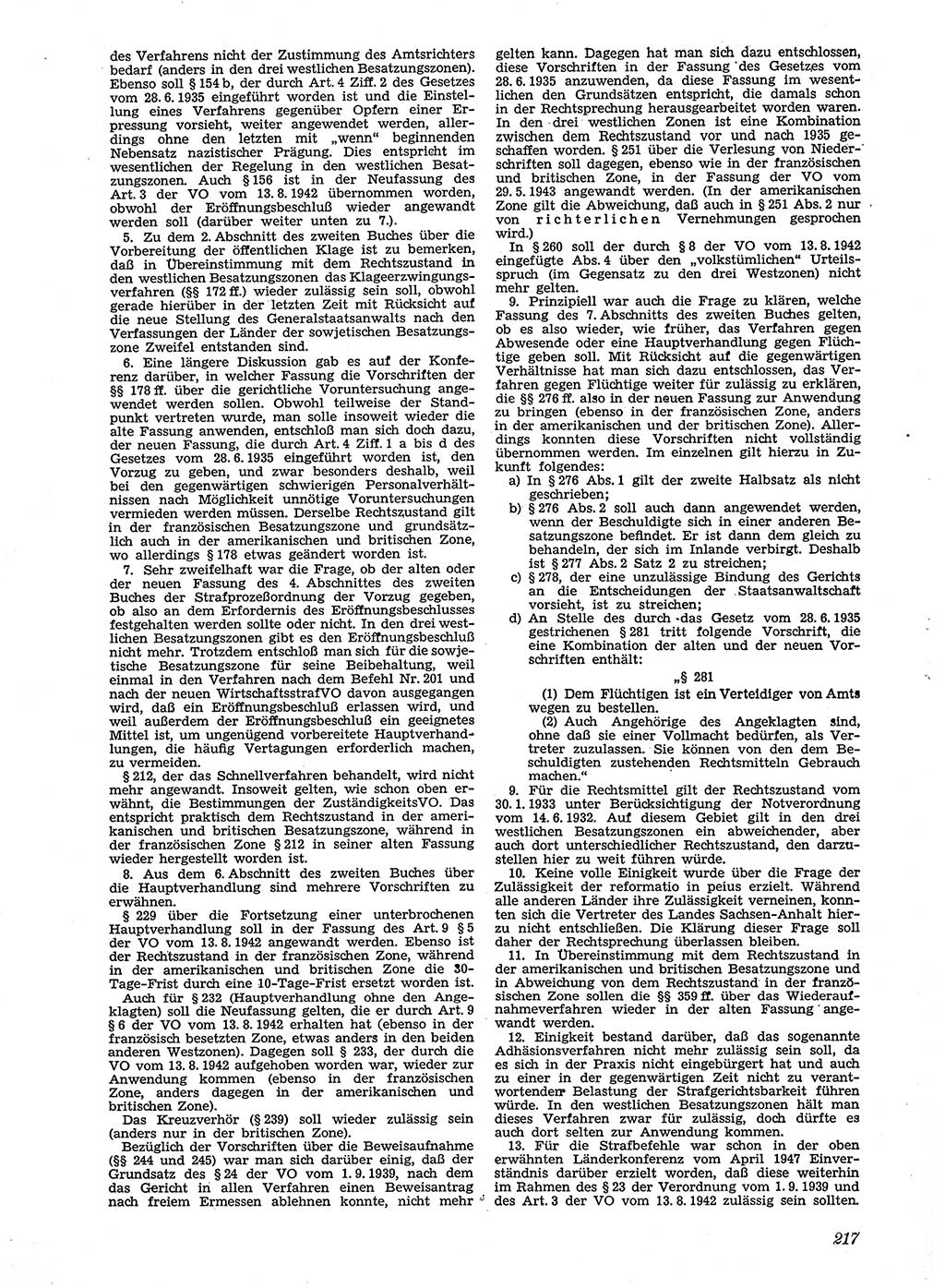 Neue Justiz (NJ), Zeitschrift für Recht und Rechtswissenschaft [Sowjetische Besatzungszone (SBZ) Deutschland], 2. Jahrgang 1948, Seite 217 (NJ SBZ Dtl. 1948, S. 217)