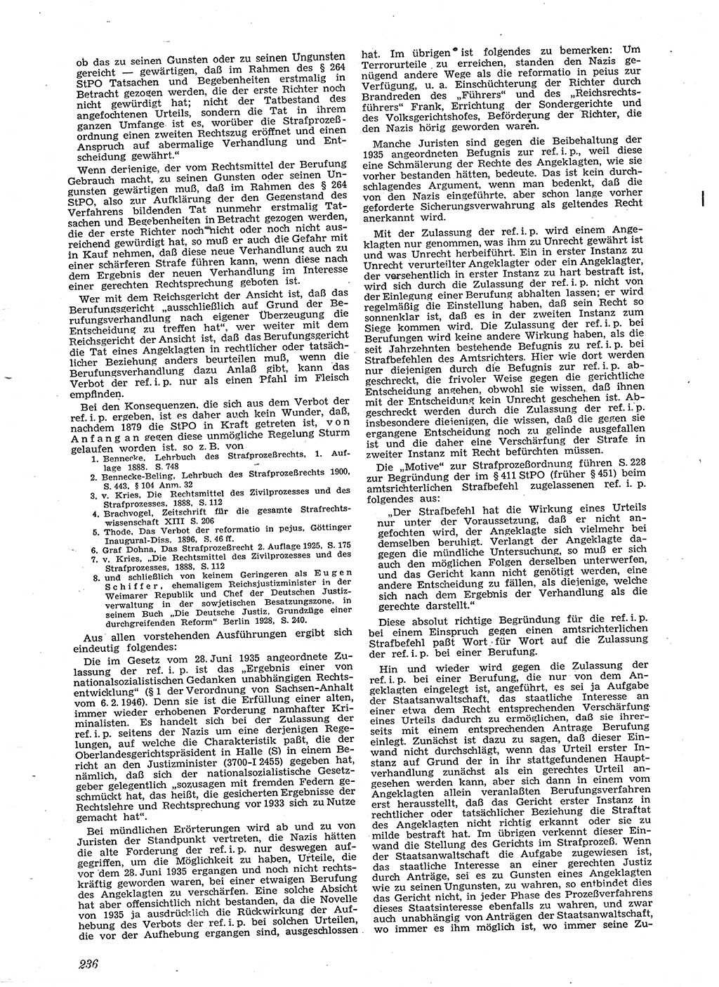 Neue Justiz (NJ), Zeitschrift für Recht und Rechtswissenschaft [Sowjetische Besatzungszone (SBZ) Deutschland], 2. Jahrgang 1948, Seite 236 (NJ SBZ Dtl. 1948, S. 236)