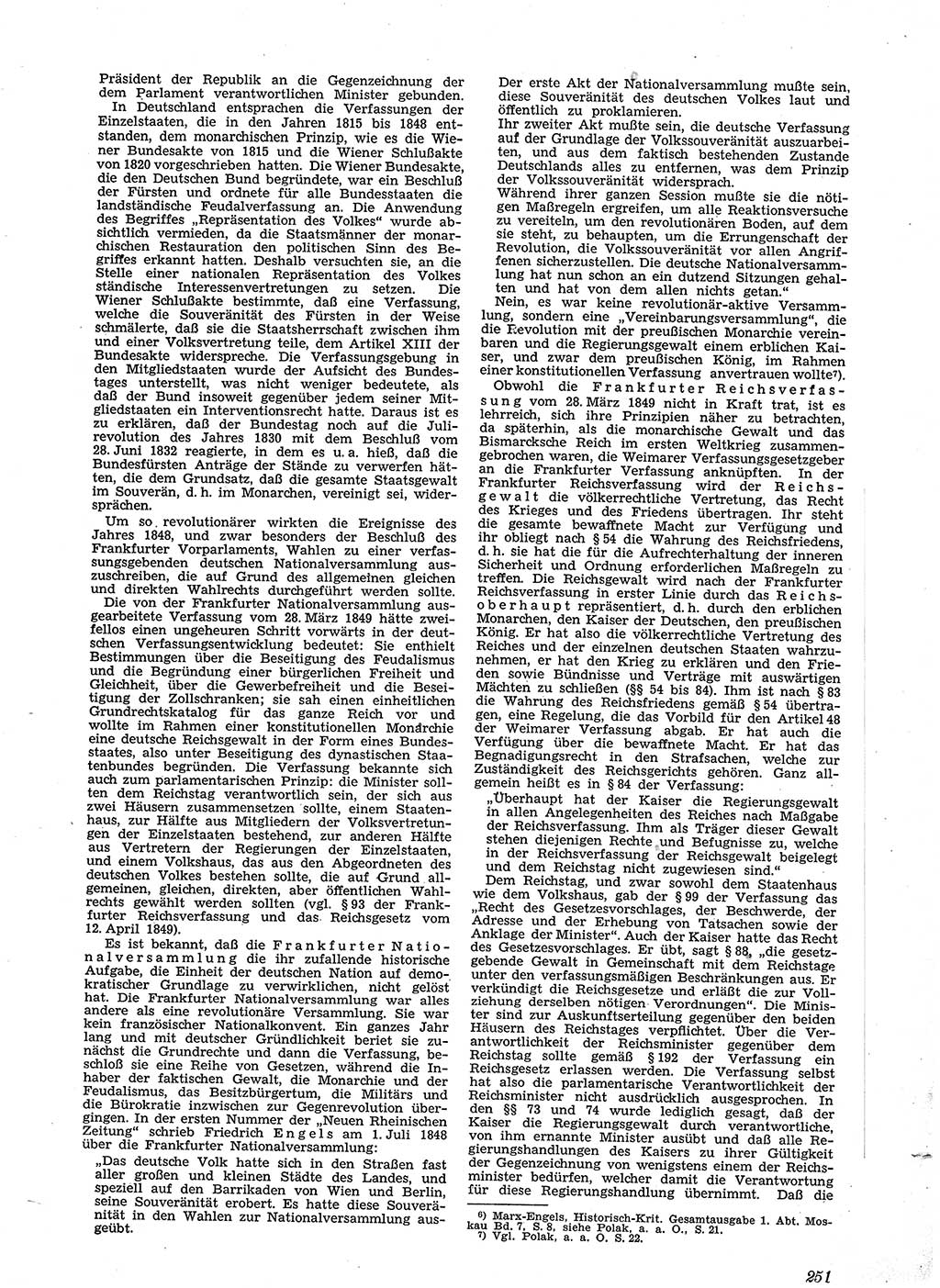 Neue Justiz (NJ), Zeitschrift für Recht und Rechtswissenschaft [Sowjetische Besatzungszone (SBZ) Deutschland], 2. Jahrgang 1948, Seite 251 (NJ SBZ Dtl. 1948, S. 251)