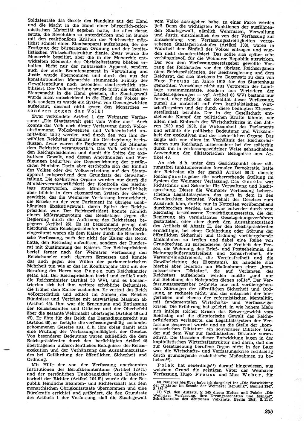 Neue Justiz (NJ), Zeitschrift für Recht und Rechtswissenschaft [Sowjetische Besatzungszone (SBZ) Deutschland], 2. Jahrgang 1948, Seite 255 (NJ SBZ Dtl. 1948, S. 255)