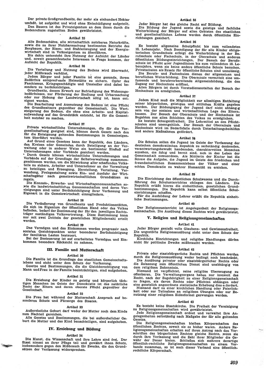 Neue Justiz (NJ), Zeitschrift für Recht und Rechtswissenschaft [Sowjetische Besatzungszone (SBZ) Deutschland], 2. Jahrgang 1948, Seite 259 (NJ SBZ Dtl. 1948, S. 259)