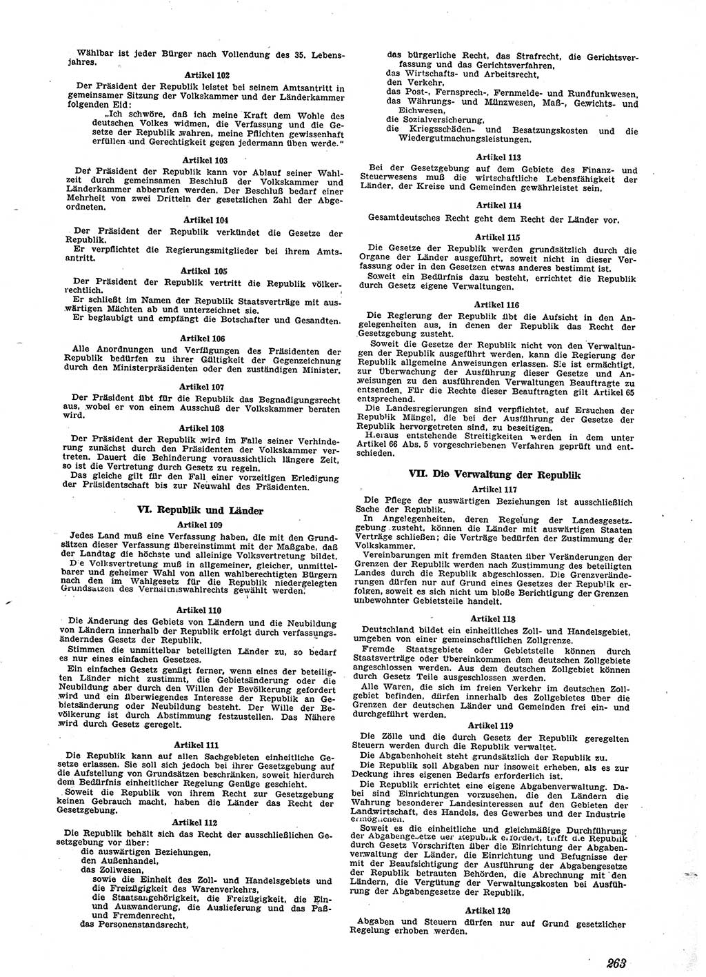 Neue Justiz (NJ), Zeitschrift für Recht und Rechtswissenschaft [Sowjetische Besatzungszone (SBZ) Deutschland], 2. Jahrgang 1948, Seite 263 (NJ SBZ Dtl. 1948, S. 263)