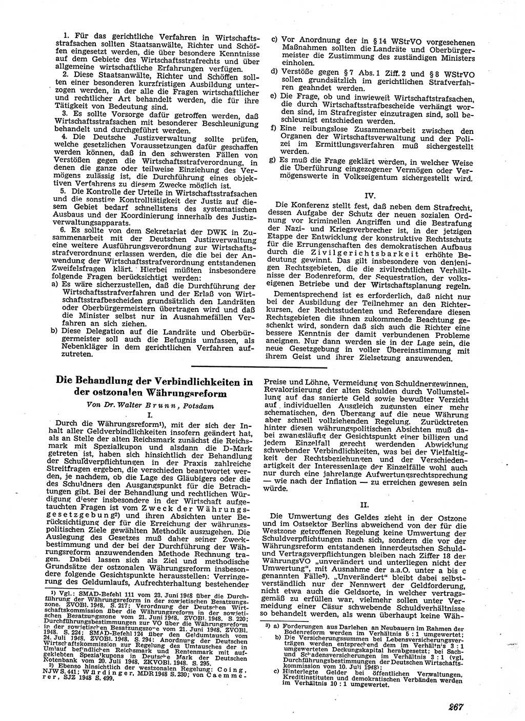 Neue Justiz (NJ), Zeitschrift für Recht und Rechtswissenschaft [Sowjetische Besatzungszone (SBZ) Deutschland], 2. Jahrgang 1948, Seite 267 (NJ SBZ Dtl. 1948, S. 267)