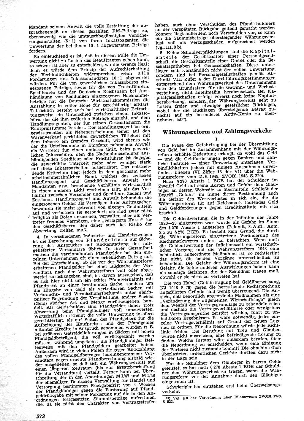 Neue Justiz (NJ), Zeitschrift für Recht und Rechtswissenschaft [Sowjetische Besatzungszone (SBZ) Deutschland], 2. Jahrgang 1948, Seite 272 (NJ SBZ Dtl. 1948, S. 272)