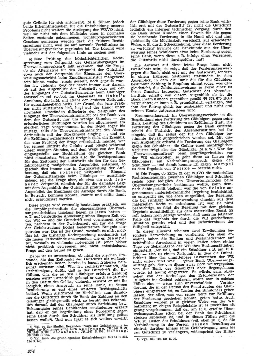 Neue Justiz (NJ), Zeitschrift für Recht und Rechtswissenschaft [Sowjetische Besatzungszone (SBZ) Deutschland], 2. Jahrgang 1948, Seite 274 (NJ SBZ Dtl. 1948, S. 274)