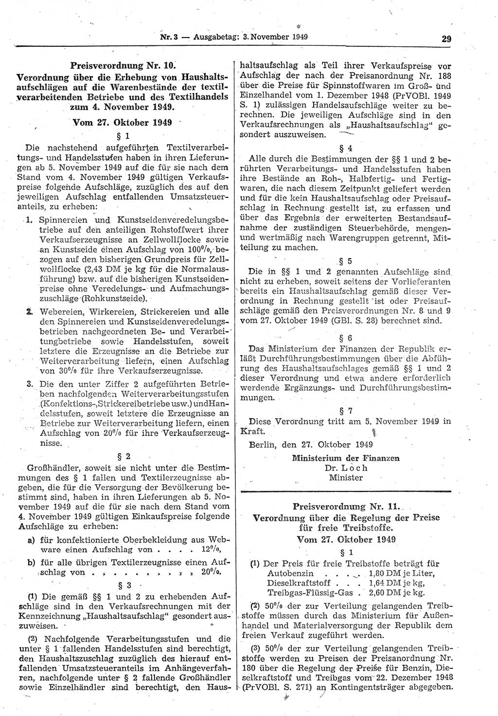 Gesetzblatt (GBl.) der Deutschen Demokratischen Republik (DDR) 1949, Seite 29 (GBl. DDR 1949, S. 29)