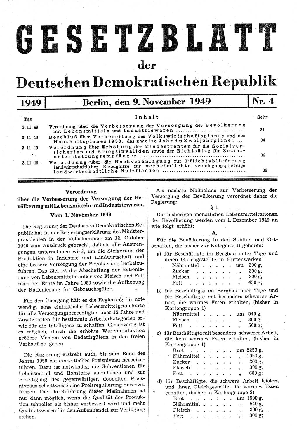 Gesetzblatt (GBl.) der Deutschen Demokratischen Republik (DDR) 1949, Seite 31 (GBl. DDR 1949, S. 31)