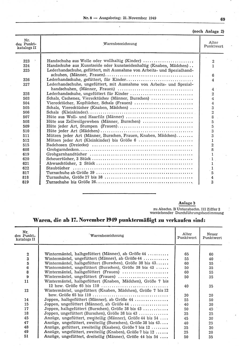 Gesetzblatt (GBl.) der Deutschen Demokratischen Republik (DDR) 1949, Seite 69 (GBl. DDR 1949, S. 69)
