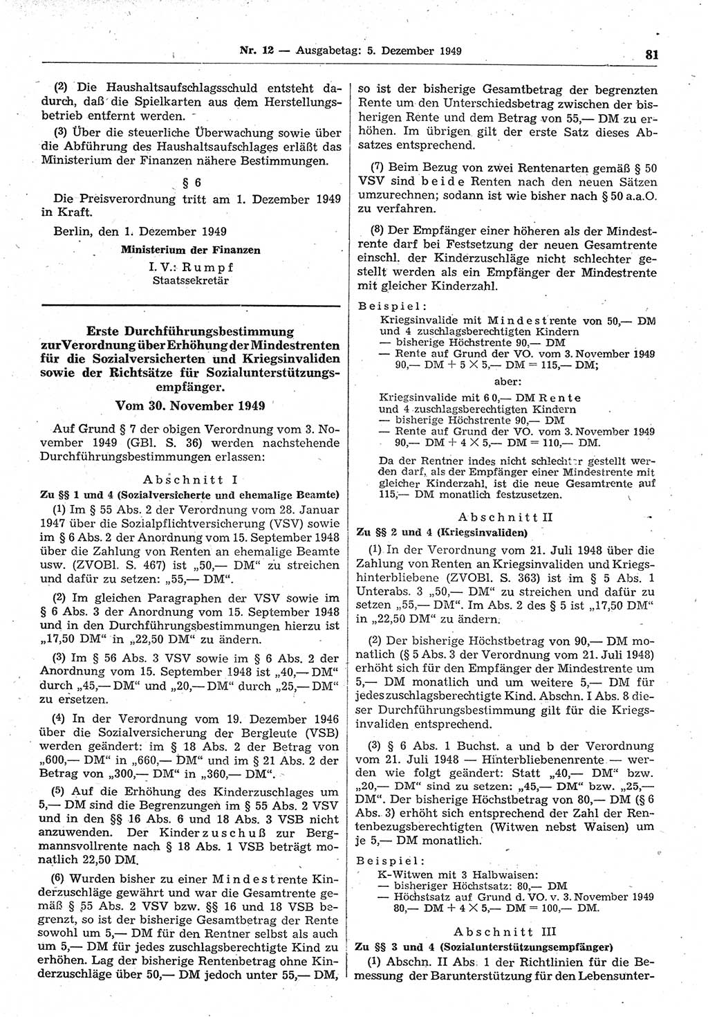 Gesetzblatt (GBl.) der Deutschen Demokratischen Republik (DDR) 1949, Seite 81 (GBl. DDR 1949, S. 81)