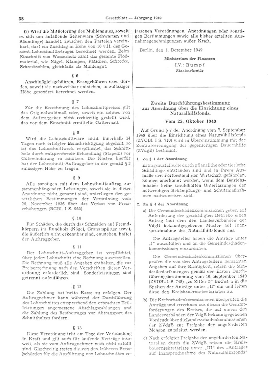 Gesetzblatt (GBl.) der Deutschen Demokratischen Republik (DDR) 1949, Seite 88 (GBl. DDR 1949, S. 88)