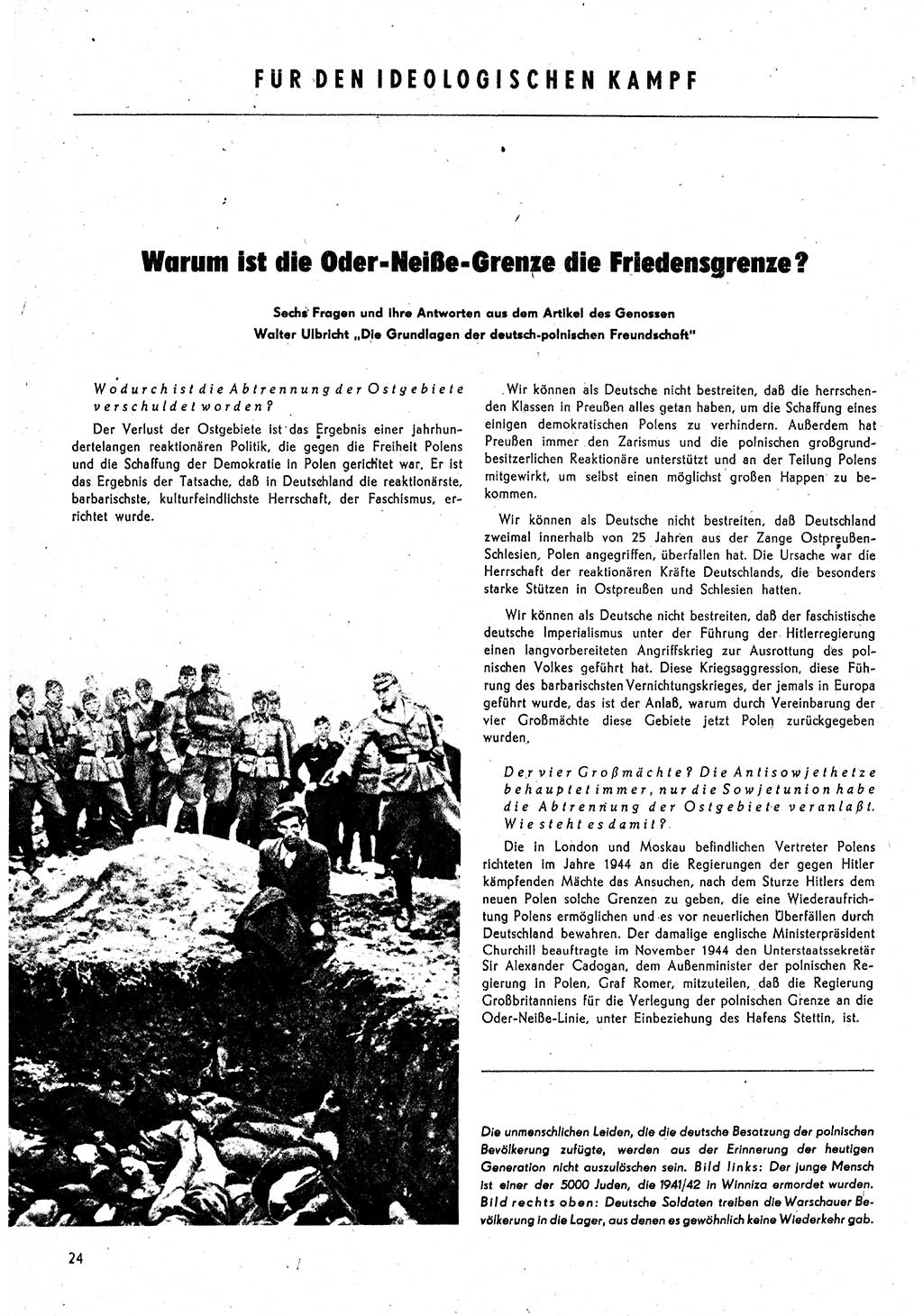 Neuer Weg (NW), Monatsschrift für aktuelle Fragen der Arbeiterbewegung [Parteivorstand (PV) Sozialistische Einheitspartei Deutschlands (SED)], 4. Jahrgang [Sowjetische Besatzungszone (SBZ) Deutschlands, Deutsche Demokratische Republik (DDR)] 1949, Heft 1/24 (NW PV SED SBZ Dtl. DDR 1949, H. 1/24)