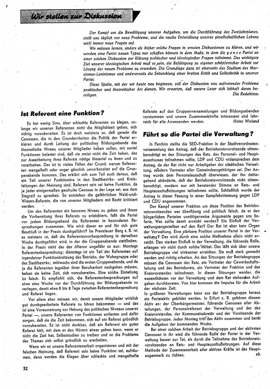 Neuer Weg (NW), Monatsschrift für aktuelle Fragen der Arbeiterbewegung [Parteivorstand (PV) Sozialistische Einheitspartei Deutschlands (SED)], 4. Jahrgang [Sowjetische Besatzungszone (SBZ) Deutschlands, Deutsche Demokratische Republik (DDR)] 1949, Heft 1/32 (NW PV SED SBZ Dtl. DDR 1949, H. 1/32)