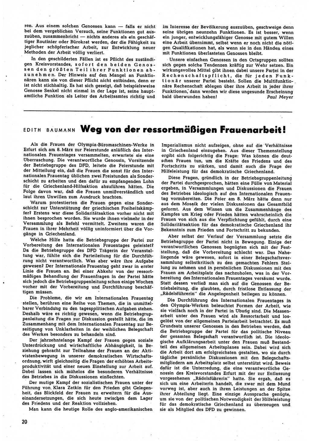 Neuer Weg (NW), Monatsschrift für aktuelle Fragen der Arbeiterbewegung [Parteivorstand (PV) Sozialistische Einheitspartei Deutschlands (SED)], 4. Jahrgang [Sowjetische Besatzungszone (SBZ) Deutschlands, Deutsche Demokratische Republik (DDR)] 1949, Heft 5/20 (NW PV SED SBZ Dtl. DDR 1949, H. 5/20)
