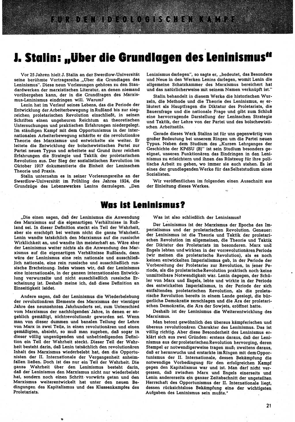 Neuer Weg (NW), Monatsschrift für aktuelle Fragen der Arbeiterbewegung [Parteivorstand (PV) Sozialistische Einheitspartei Deutschlands (SED)], 4. Jahrgang [Sowjetische Besatzungszone (SBZ) Deutschlands, Deutsche Demokratische Republik (DDR)] 1949, Heft 5/21 (NW PV SED SBZ Dtl. DDR 1949, H. 5/21)