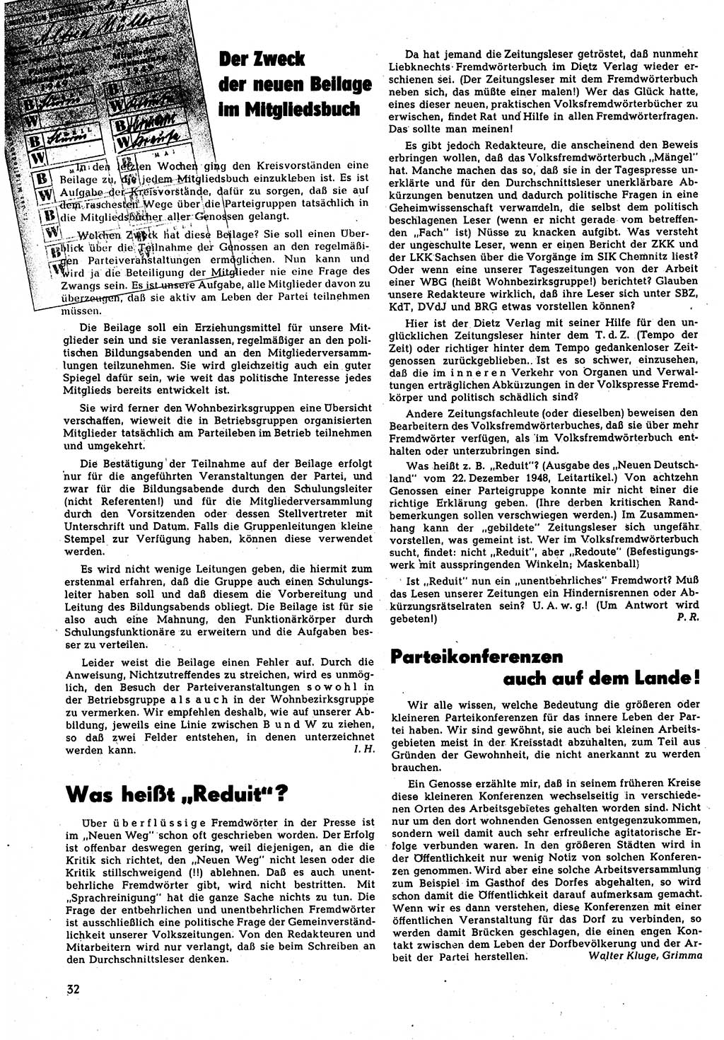 Neuer Weg (NW), Monatsschrift für aktuelle Fragen der Arbeiterbewegung [Parteivorstand (PV) Sozialistische Einheitspartei Deutschlands (SED)], 4. Jahrgang [Sowjetische Besatzungszone (SBZ) Deutschlands, Deutsche Demokratische Republik (DDR)] 1949, Heft 5/32 (NW PV SED SBZ Dtl. DDR 1949, H. 5/32)