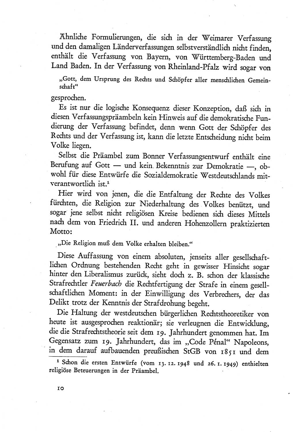 Probleme eines demokratischen Strafrechts [Sowjetische Besatzungszone (SBZ) Deutschlands] 1949, Seite 10 (Probl. Strafr. SBZ Dtl. 1949, S. 10)