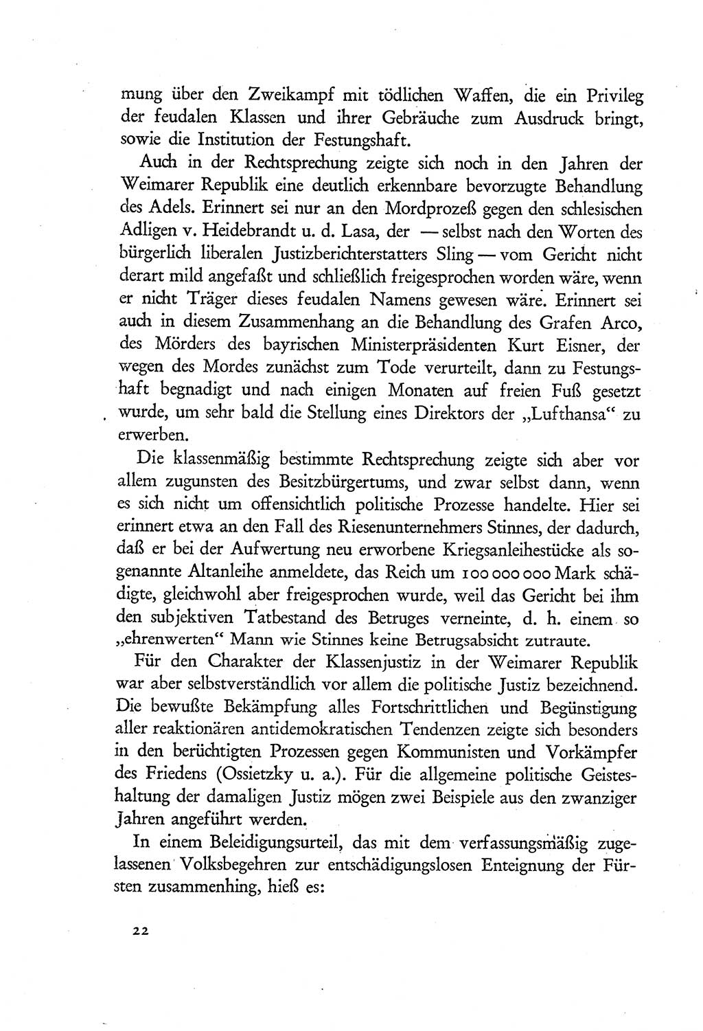 Probleme eines demokratischen Strafrechts [Sowjetische Besatzungszone (SBZ) Deutschlands] 1949, Seite 22 (Probl. Strafr. SBZ Dtl. 1949, S. 22)