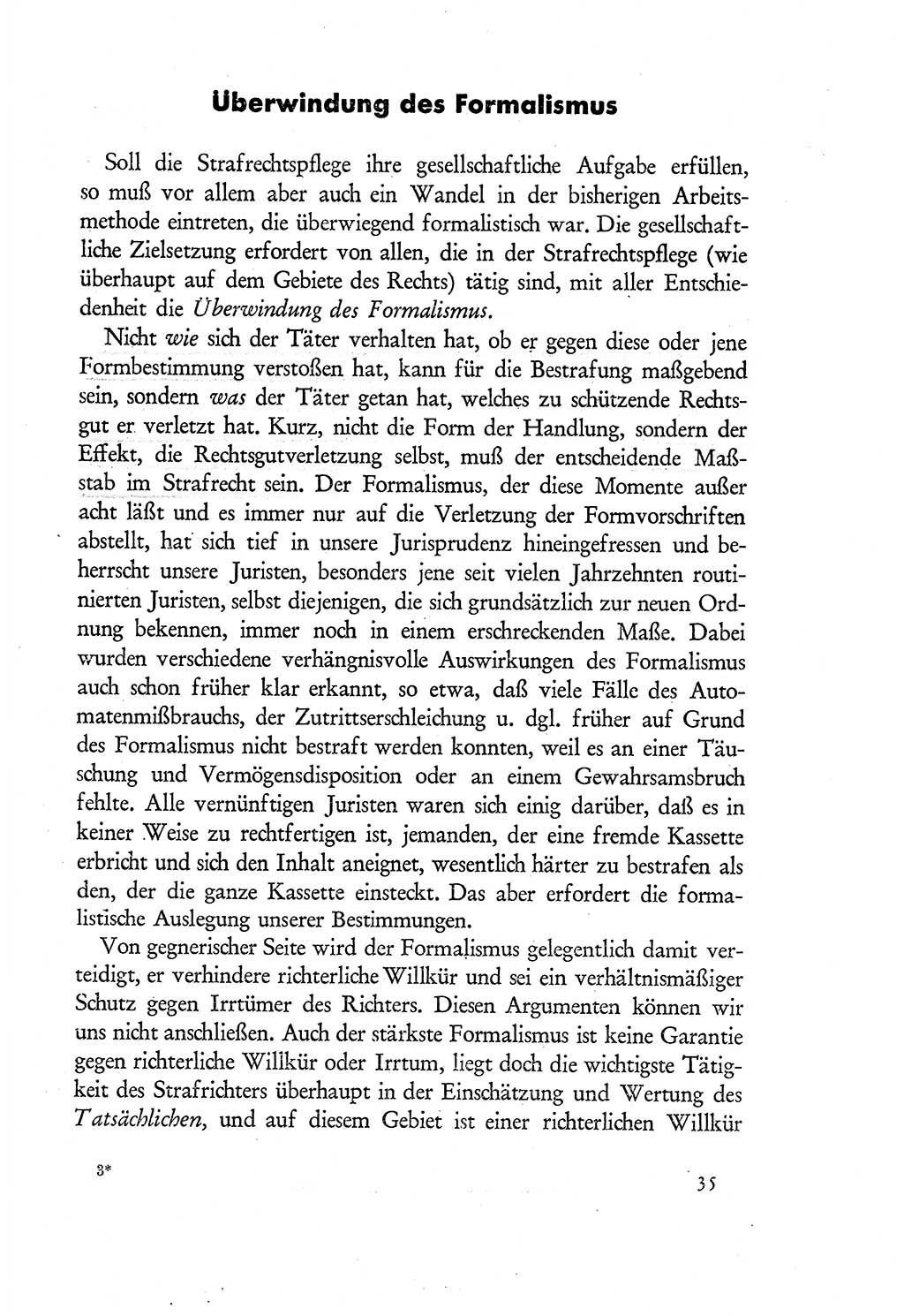 Probleme eines demokratischen Strafrechts [Sowjetische Besatzungszone (SBZ) Deutschlands] 1949, Seite 35 (Probl. Strafr. SBZ Dtl. 1949, S. 35)