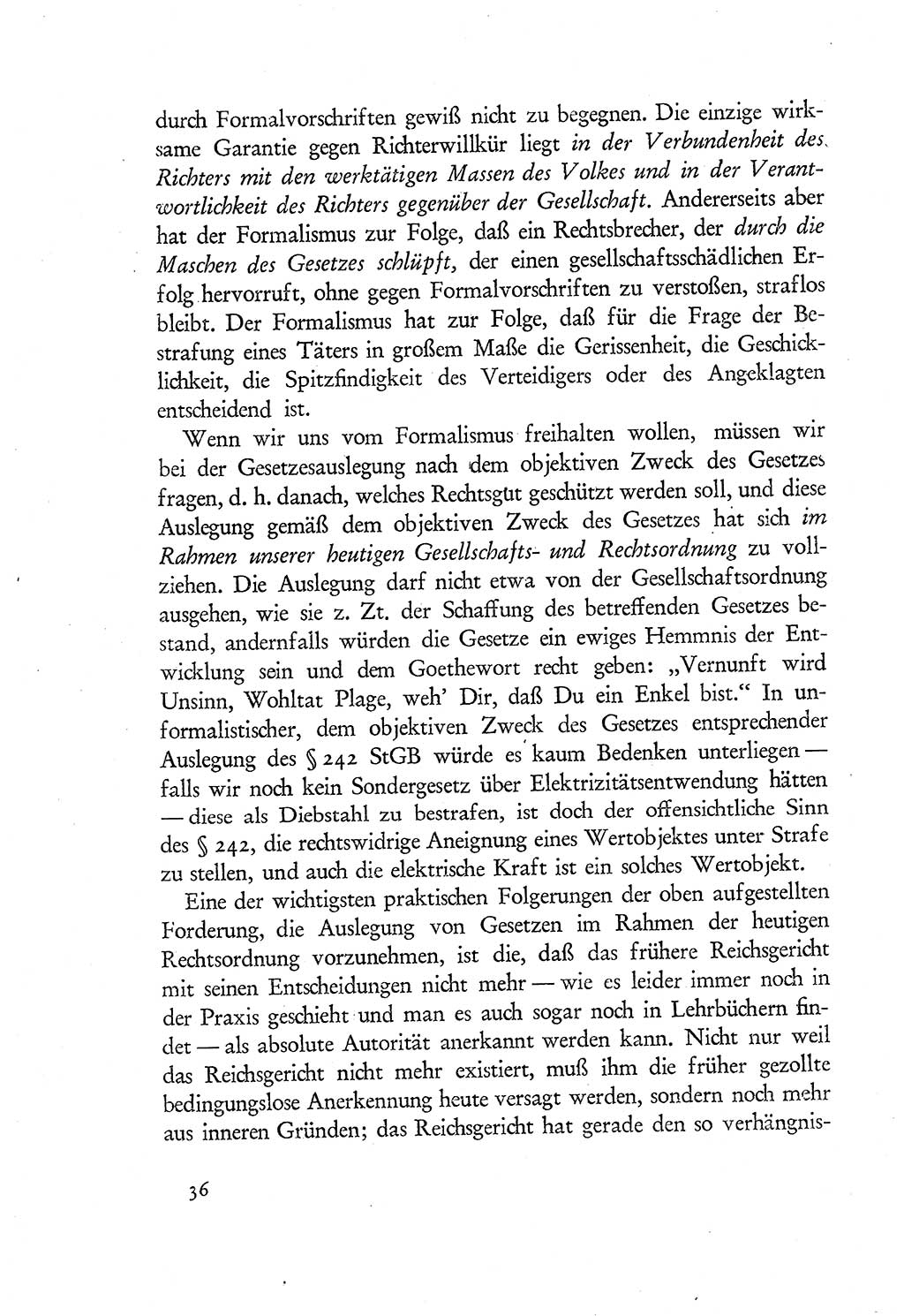 Probleme eines demokratischen Strafrechts [Sowjetische Besatzungszone (SBZ) Deutschlands] 1949, Seite 36 (Probl. Strafr. SBZ Dtl. 1949, S. 36)