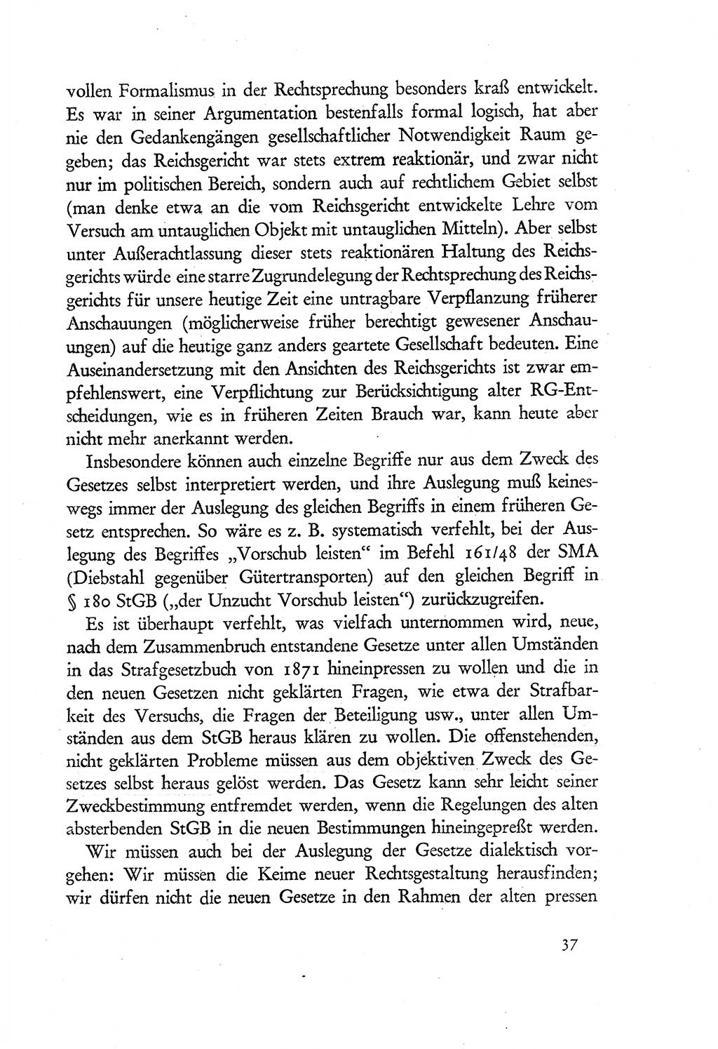 Probleme eines demokratischen Strafrechts [Sowjetische Besatzungszone (SBZ) Deutschlands] 1949, Seite 37 (Probl. Strafr. SBZ Dtl. 1949, S. 37)