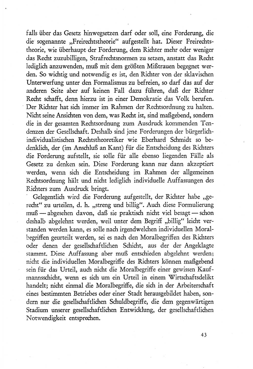 Probleme eines demokratischen Strafrechts [Sowjetische Besatzungszone (SBZ) Deutschlands] 1949, Seite 43 (Probl. Strafr. SBZ Dtl. 1949, S. 43)