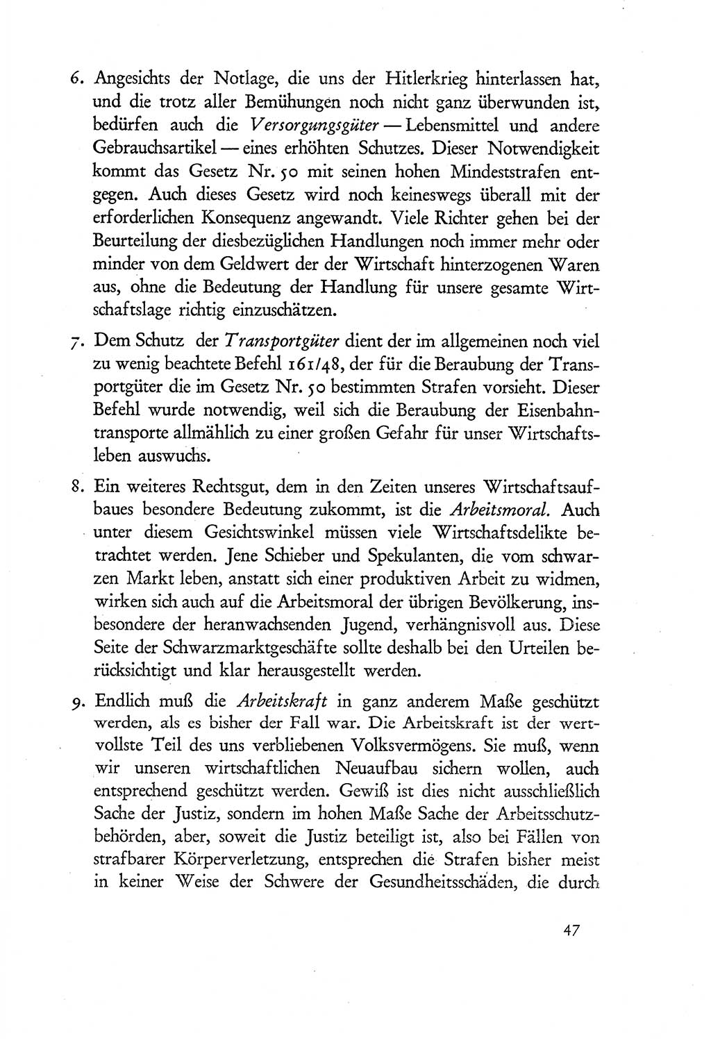 Probleme eines demokratischen Strafrechts [Sowjetische Besatzungszone (SBZ) Deutschlands] 1949, Seite 47 (Probl. Strafr. SBZ Dtl. 1949, S. 47)