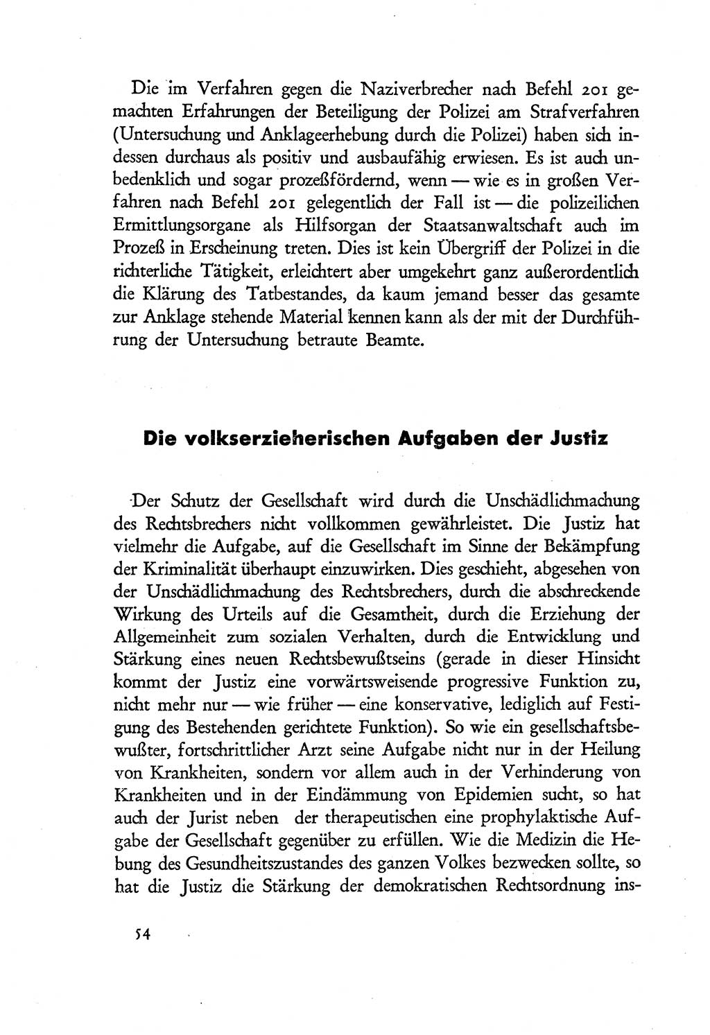 Probleme eines demokratischen Strafrechts [Sowjetische Besatzungszone (SBZ) Deutschlands] 1949, Seite 54 (Probl. Strafr. SBZ Dtl. 1949, S. 54)
