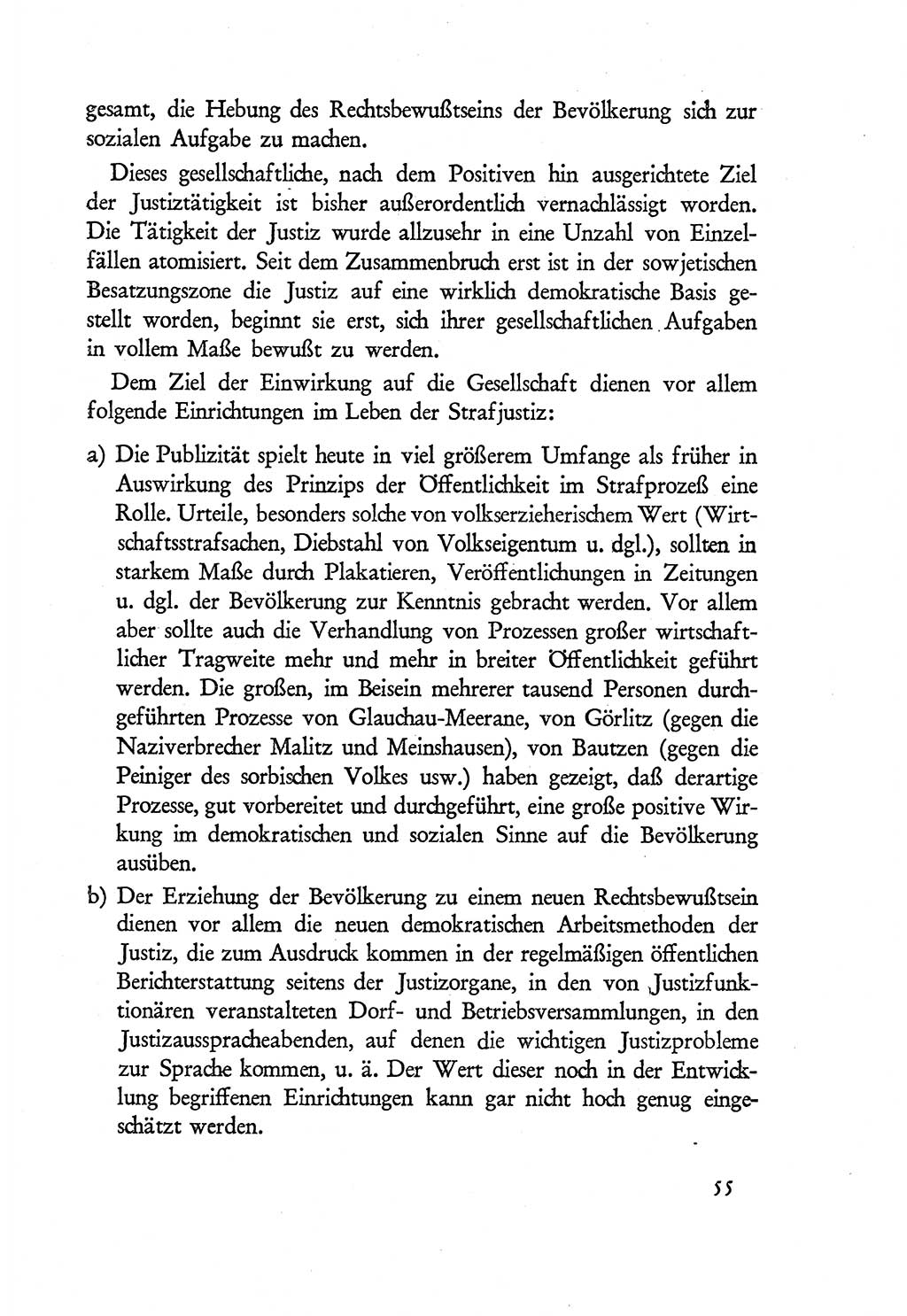 Probleme eines demokratischen Strafrechts [Sowjetische Besatzungszone (SBZ) Deutschlands] 1949, Seite 55 (Probl. Strafr. SBZ Dtl. 1949, S. 55)