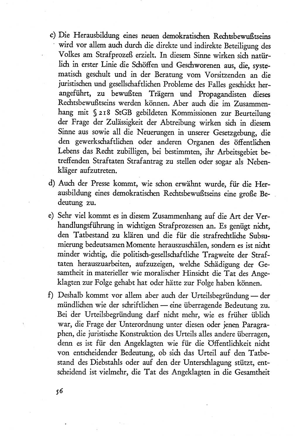 Probleme eines demokratischen Strafrechts [Sowjetische Besatzungszone (SBZ) Deutschlands] 1949, Seite 56 (Probl. Strafr. SBZ Dtl. 1949, S. 56)