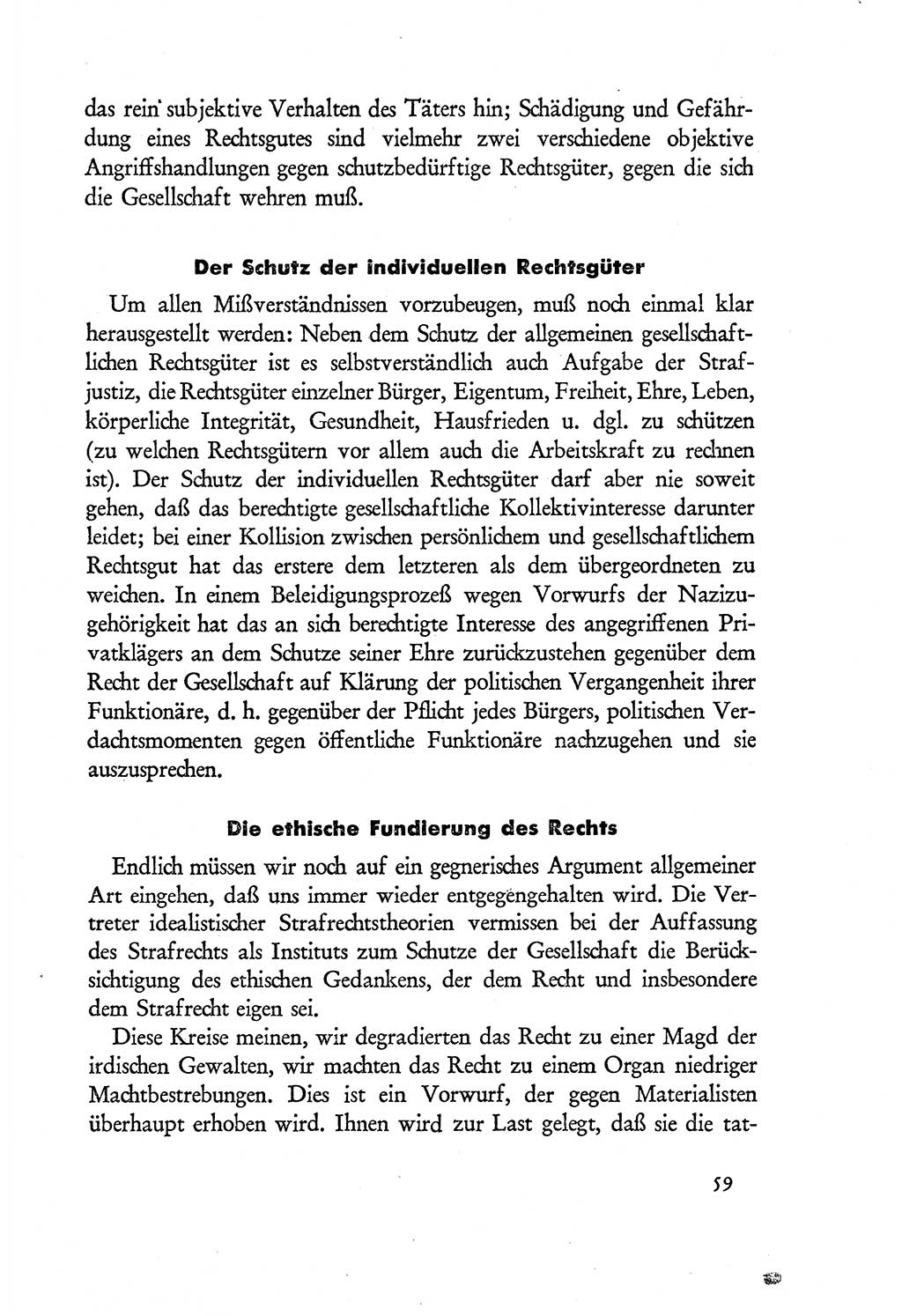 Probleme eines demokratischen Strafrechts [Sowjetische Besatzungszone (SBZ) Deutschlands] 1949, Seite 59 (Probl. Strafr. SBZ Dtl. 1949, S. 59)