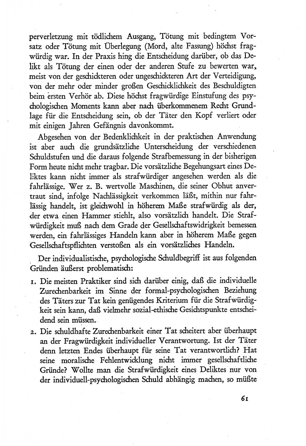 Probleme eines demokratischen Strafrechts [Sowjetische Besatzungszone (SBZ) Deutschlands] 1949, Seite 61 (Probl. Strafr. SBZ Dtl. 1949, S. 61)