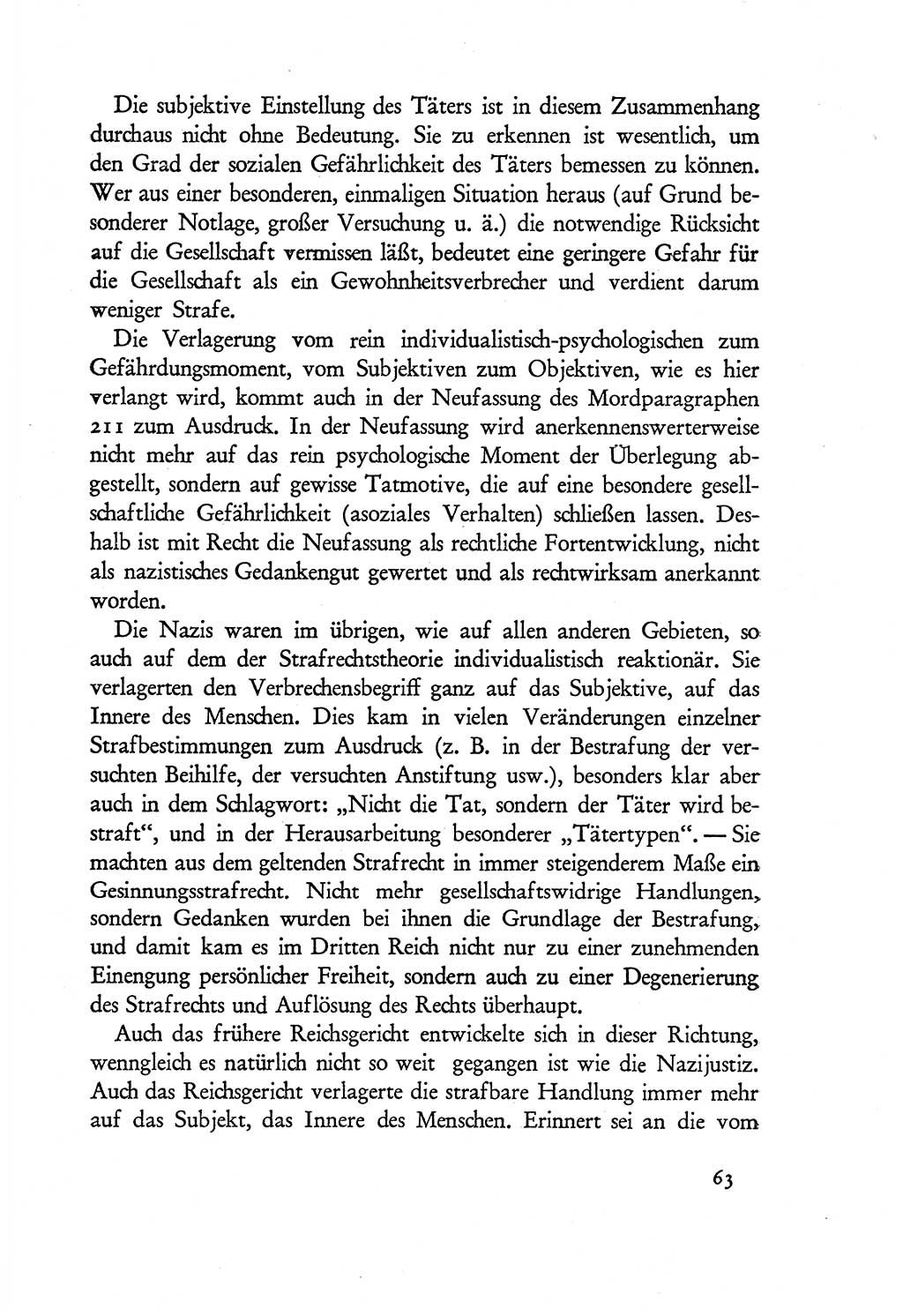 Probleme eines demokratischen Strafrechts [Sowjetische Besatzungszone (SBZ) Deutschlands] 1949, Seite 63 (Probl. Strafr. SBZ Dtl. 1949, S. 63)