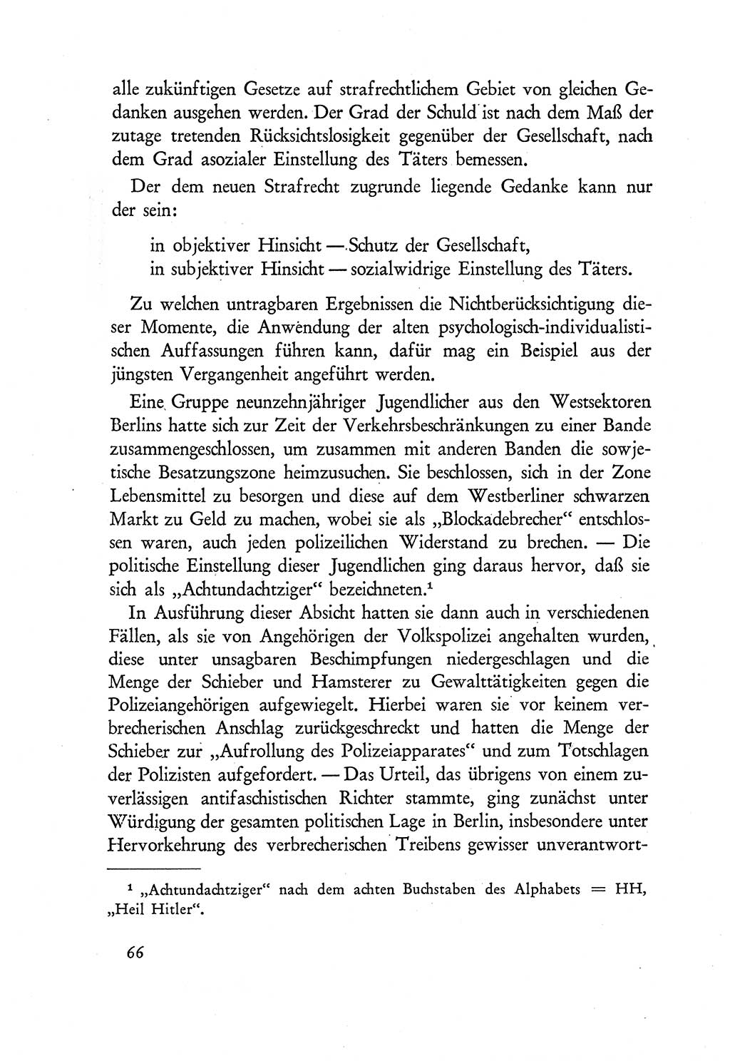 Probleme eines demokratischen Strafrechts [Sowjetische Besatzungszone (SBZ) Deutschlands] 1949, Seite 66 (Probl. Strafr. SBZ Dtl. 1949, S. 66)