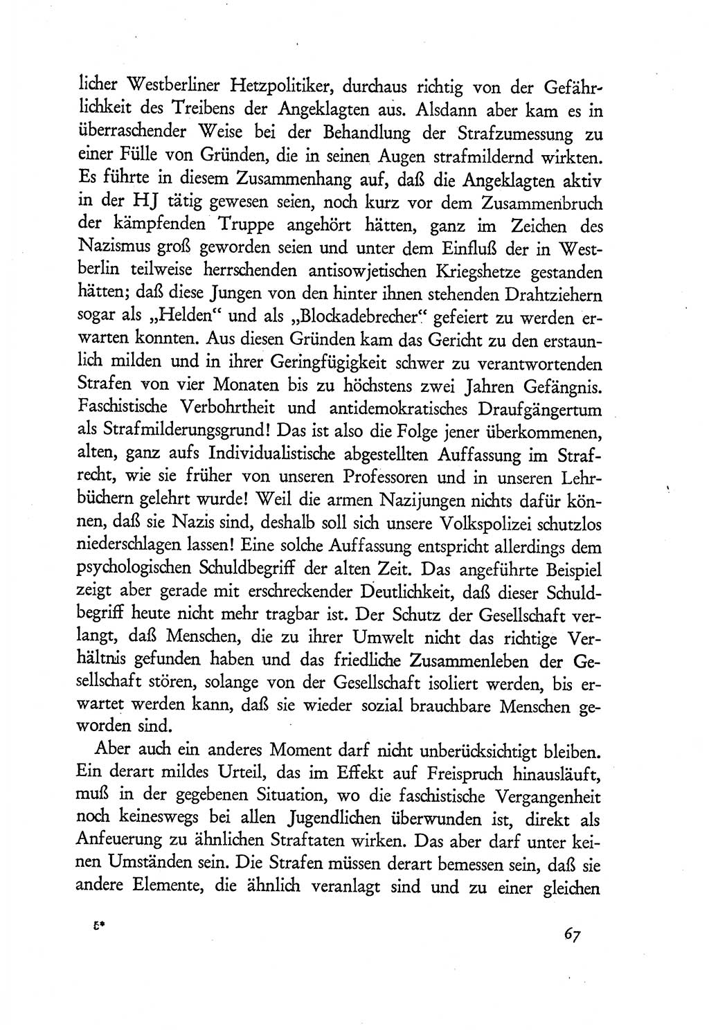 Probleme eines demokratischen Strafrechts [Sowjetische Besatzungszone (SBZ) Deutschlands] 1949, Seite 67 (Probl. Strafr. SBZ Dtl. 1949, S. 67)